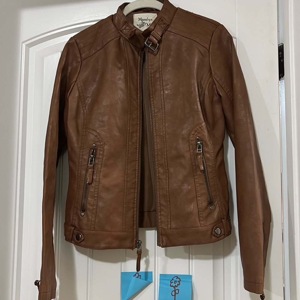 Brown faux leather jacket